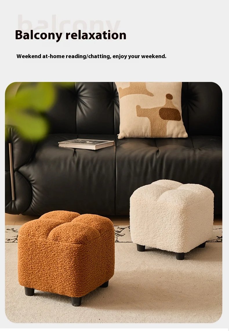 Creative Four Sided Soft Stool Storage Stool with Storage Capacity Bedroom Vanity Chair Super Soft Footstep Stool Home Furniture