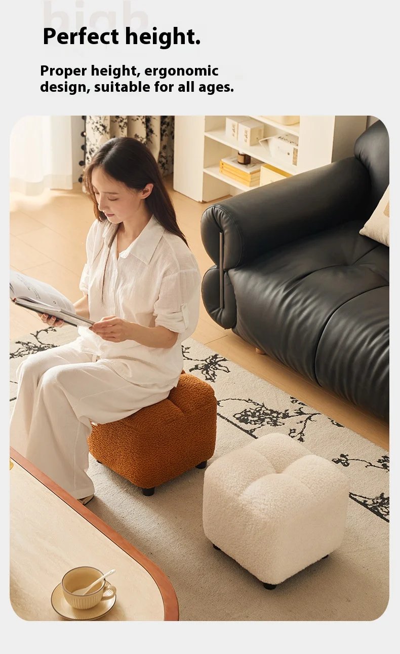Creative Four Sided Soft Stool Storage Stool with Storage Capacity Bedroom Vanity Chair Super Soft Footstep Stool Home Furniture