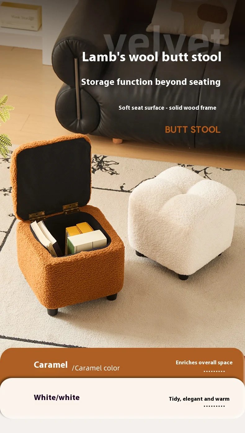 Creative Four Sided Soft Stool Storage Stool with Storage Capacity Bedroom Vanity Chair Super Soft Footstep Stool Home Furniture