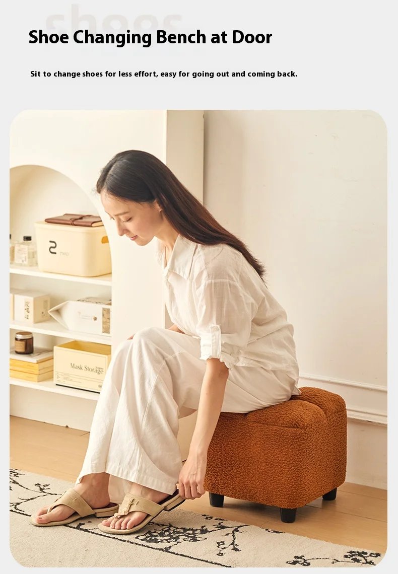 Creative Four Sided Soft Stool Storage Stool with Storage Capacity Bedroom Vanity Chair Super Soft Footstep Stool Home Furniture