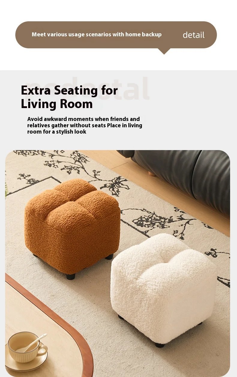 Creative Four Sided Soft Stool Storage Stool with Storage Capacity Bedroom Vanity Chair Super Soft Footstep Stool Home Furniture