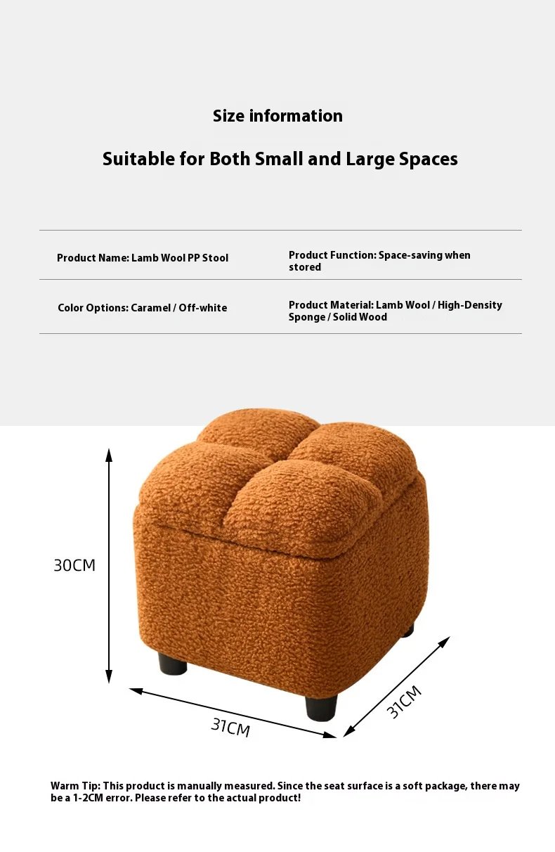 Creative Four Sided Soft Stool Storage Stool with Storage Capacity Bedroom Vanity Chair Super Soft Footstep Stool Home Furniture