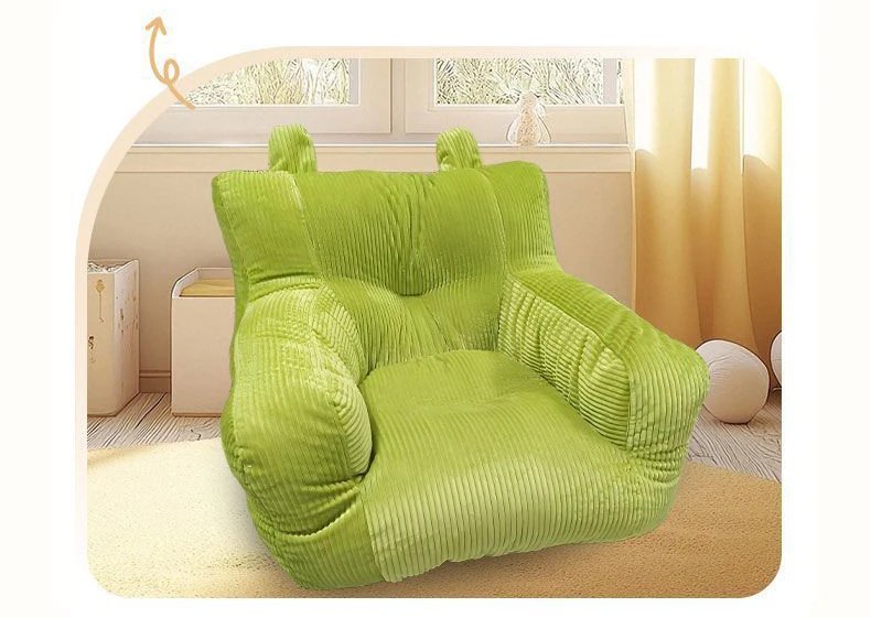 Single Fabric Bean Bag Sofa with Cotton Filler for Living Room 1 Person Cozy Chair Pouf Puff Couch Tatami Furniture