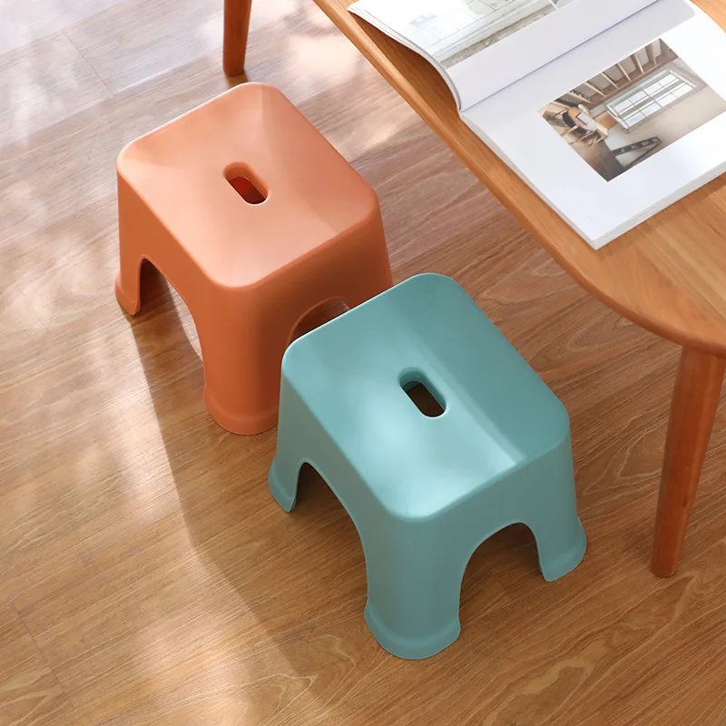 Household Children Plastic Stool Kindergarten Floor Bench Living Room Adult Chair Home Thickened Bathroom Footstool Furniture - Image 3