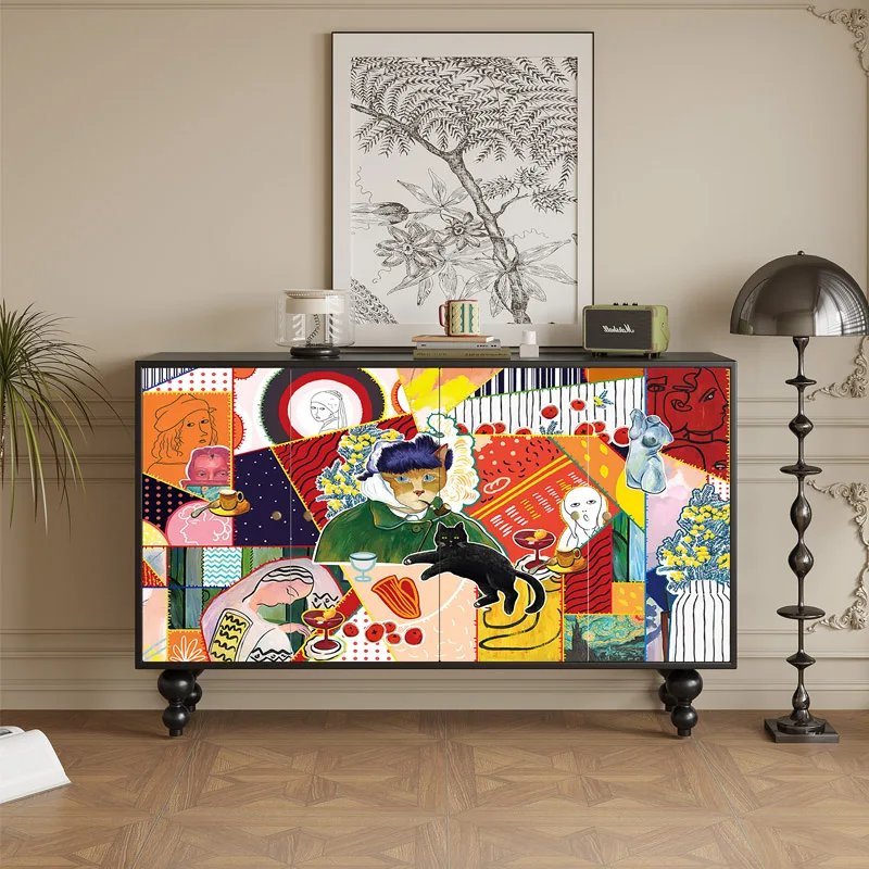 Nordic Perfume Living Room Cabinets Mid Century Craft Luxury Wood Living Room Cabinets Storage Garden Vitrina Trendy Furniture - Image 2