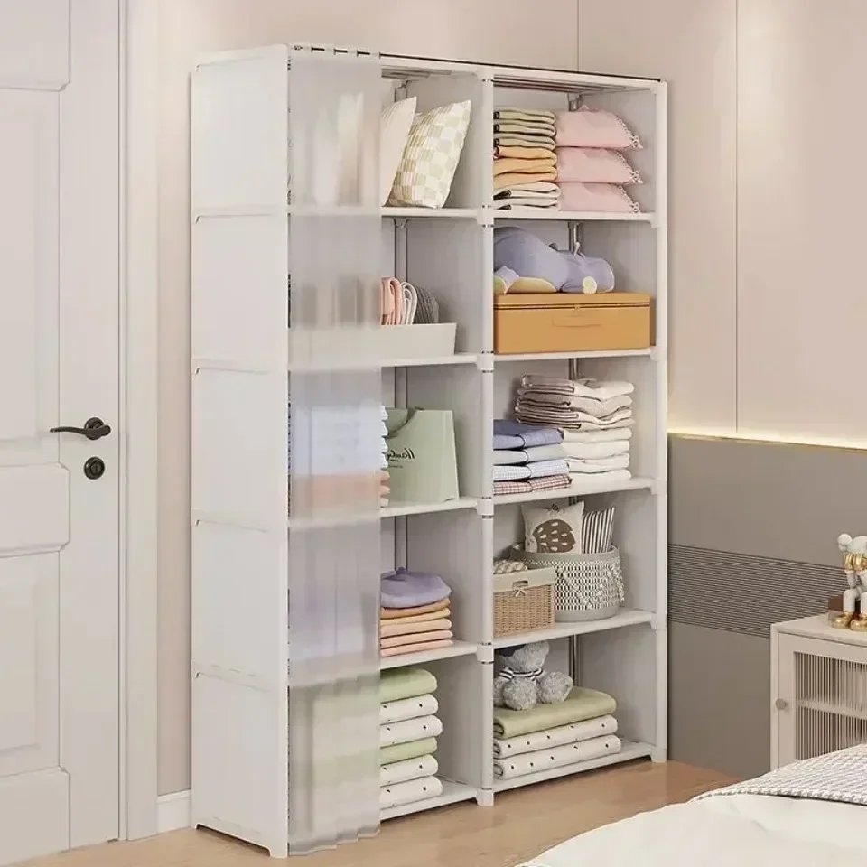 6/5 Layers Dustproof Wardrobe High Capacity Partition Bookshelf Bedroom Open Simple Assembly Storage Cabinet Bedroom Furniture 6/5 Layers Dustproof Wardrobe High Capacity Partition Bookshelf Bedroom Open Simple Assembly Storage Cabinet Bedroom Furniture