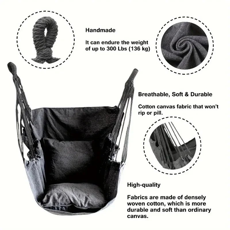 1PC Outdoor Rocking Chair Leisure Canvas Swing Chair Fabric Hammock Dormitory Portable Folding Hanging Chairs Outdoor Furniture