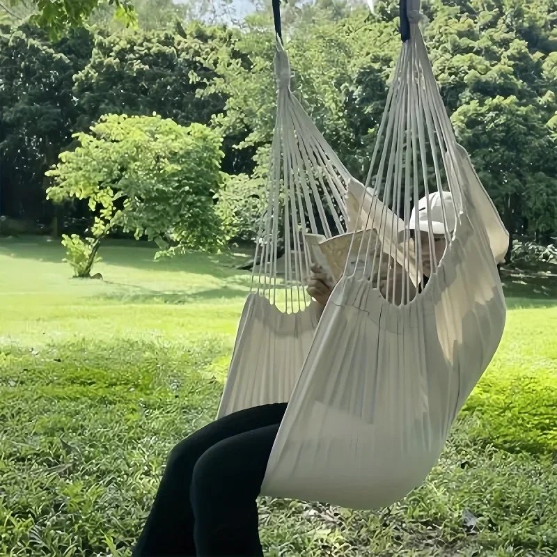 1PC Outdoor Rocking Chair Leisure Canvas Swing Chair Fabric Hammock Dormitory Portable Folding Hanging Chairs Outdoor Furniture