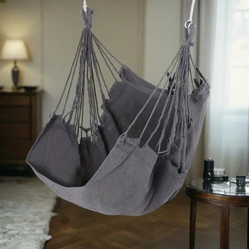 1PC Outdoor Rocking Chair Leisure Canvas Swing Chair Fabric Hammock Dormitory Portable Folding Hanging Chairs Outdoor Furniture
