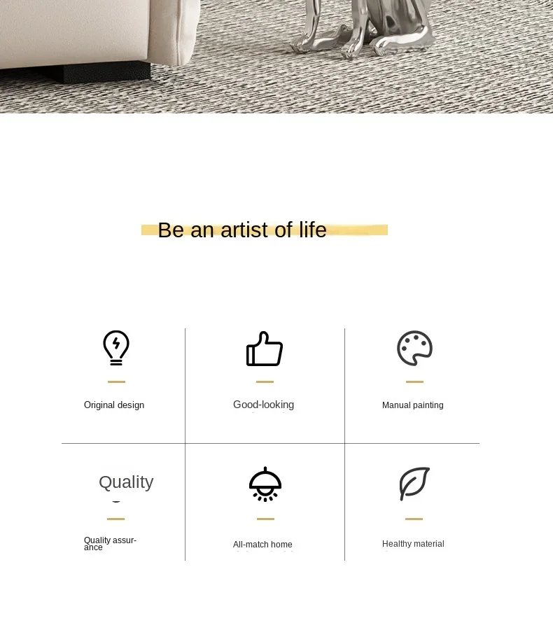 Modern Interior Designer Furniture, Dog Statue Sculpture, Coffee Table, Living Room Decoration, Side Table, Corner Table