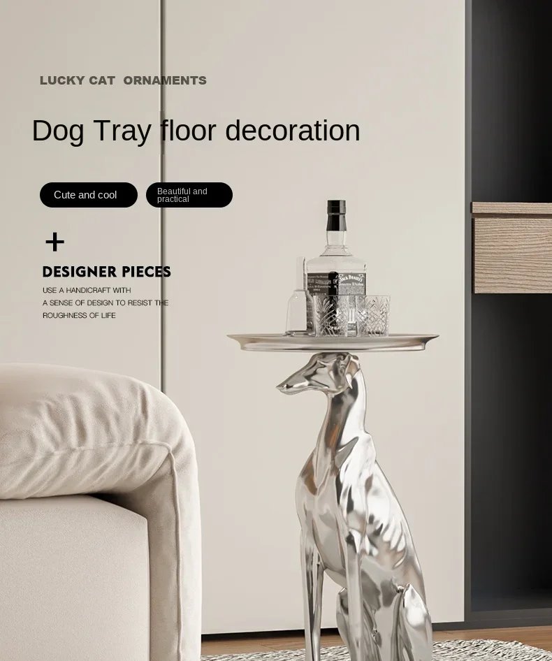 Modern Interior Designer Furniture, Dog Statue Sculpture, Coffee Table, Living Room Decoration, Side Table, Corner Table