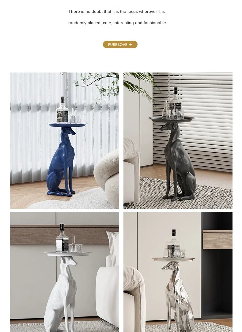 Modern Interior Designer Furniture, Dog Statue Sculpture, Coffee Table, Living Room Decoration, Side Table, Corner Table
