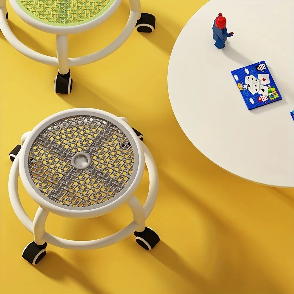 1 piece of circular stool, rotating and silent, circular rolling stool, household lazy stool with wheels, household furniture 1 piece of circular stool, rotating and silent, circular rolling stool, household lazy stool with wheels, household furniture