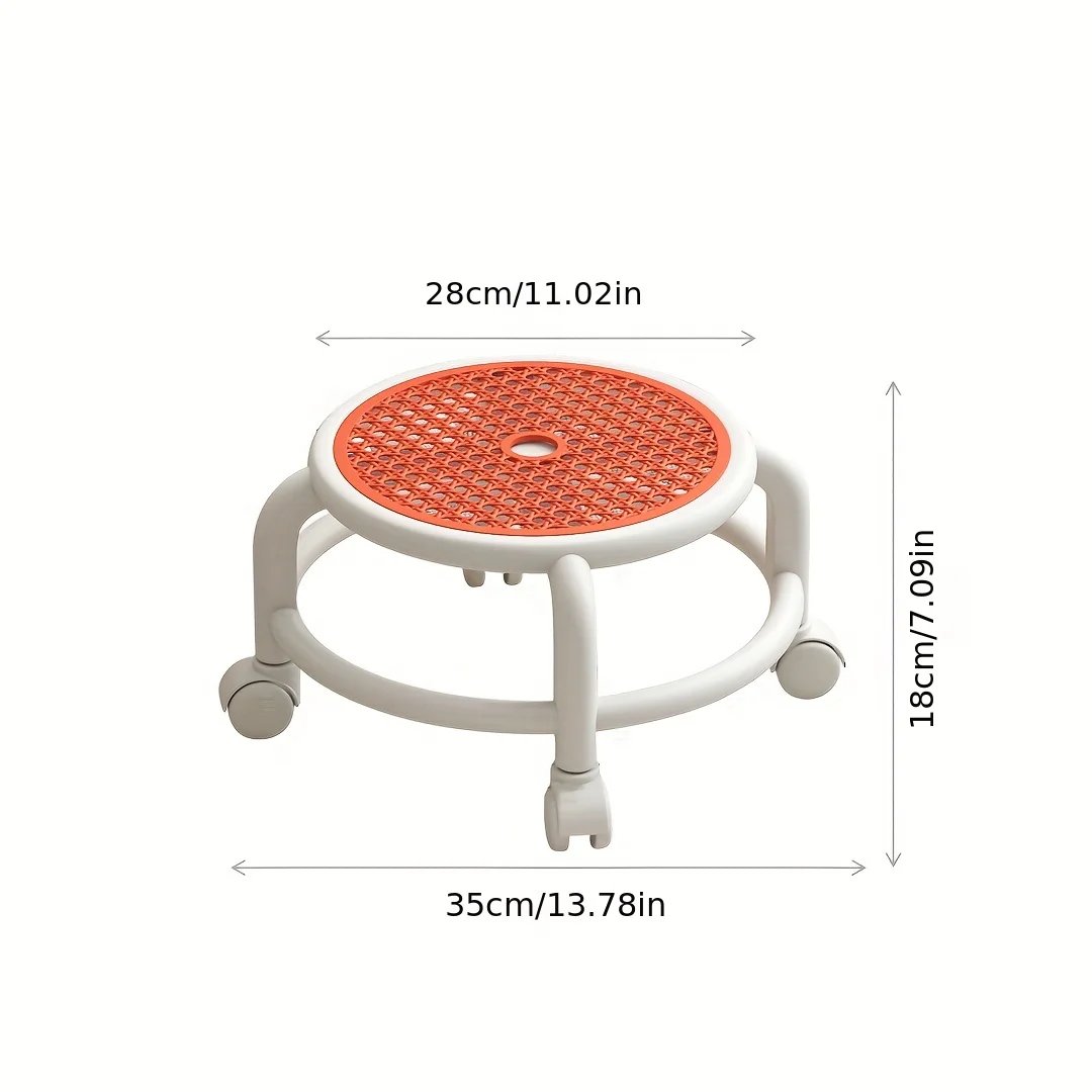 1 piece of circular stool, rotating and silent, circular rolling stool, household lazy stool with wheels, household furniture - Image 4