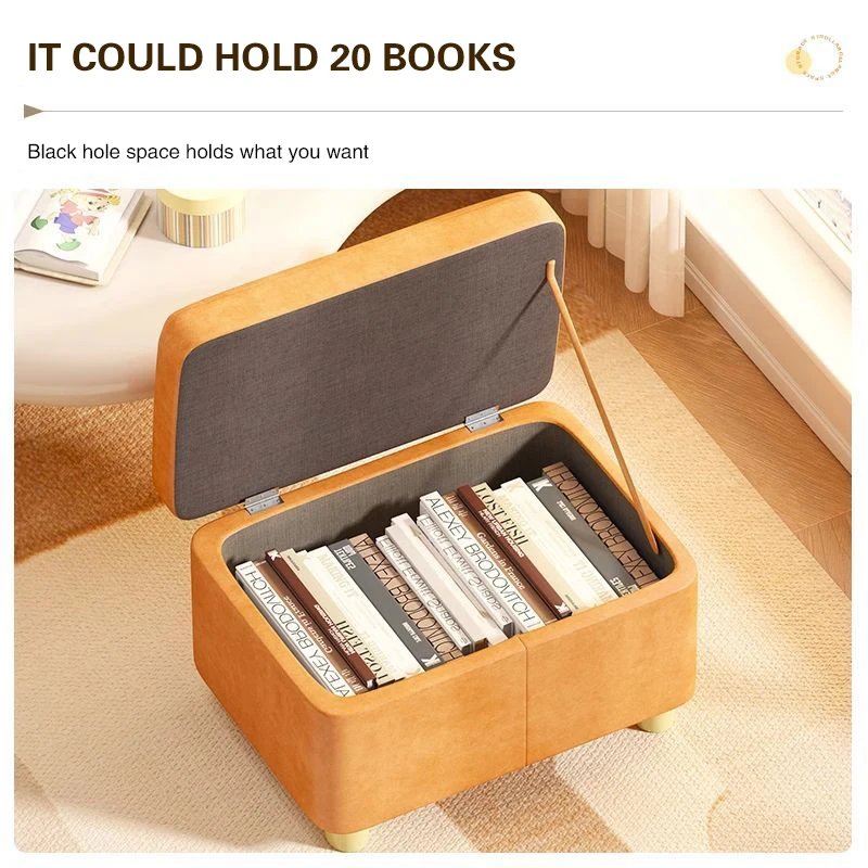 Home Door Shoe Stool,Large Capacity Storage Box,Long Wooden Stool Storage Box,Living Room Stool,Bathroom Footrest,Furniture - Image 4