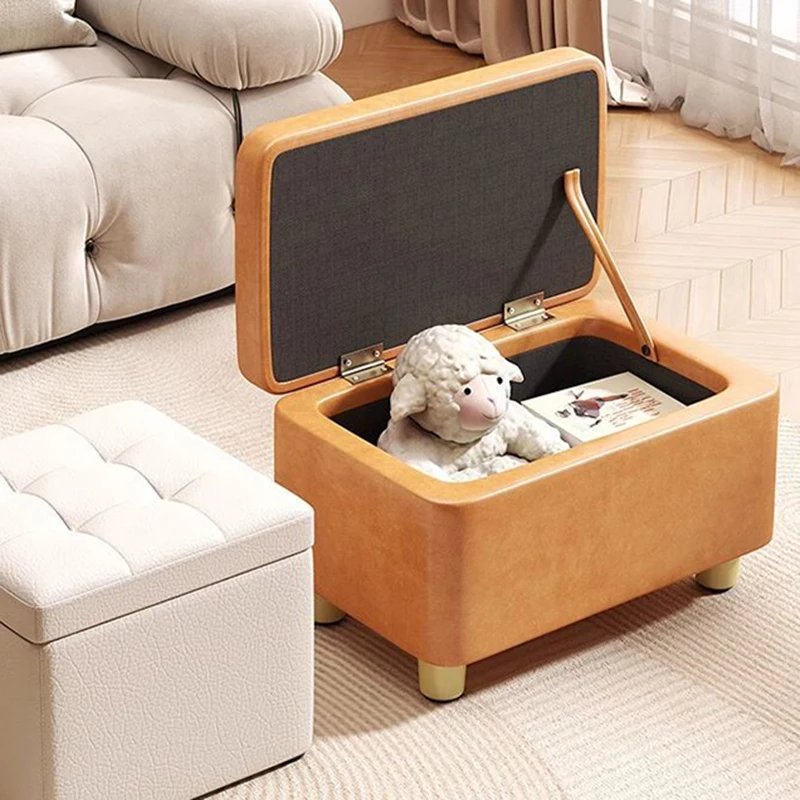 Home Door Shoe Stool,Large Capacity Storage Box,Long Wooden Stool Storage Box,Living Room Stool,Bathroom Footrest,Furniture - Image 3
