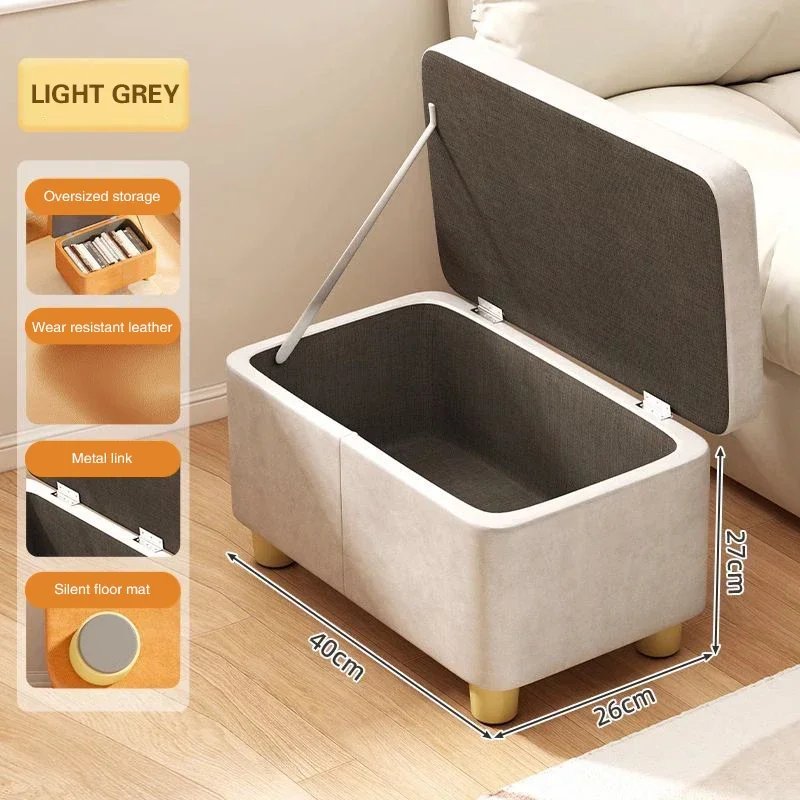 Home Door Shoe Stool,Large Capacity Storage Box,Long Wooden Stool Storage Box,Living Room Stool,Bathroom Footrest,Furniture - Image 6
