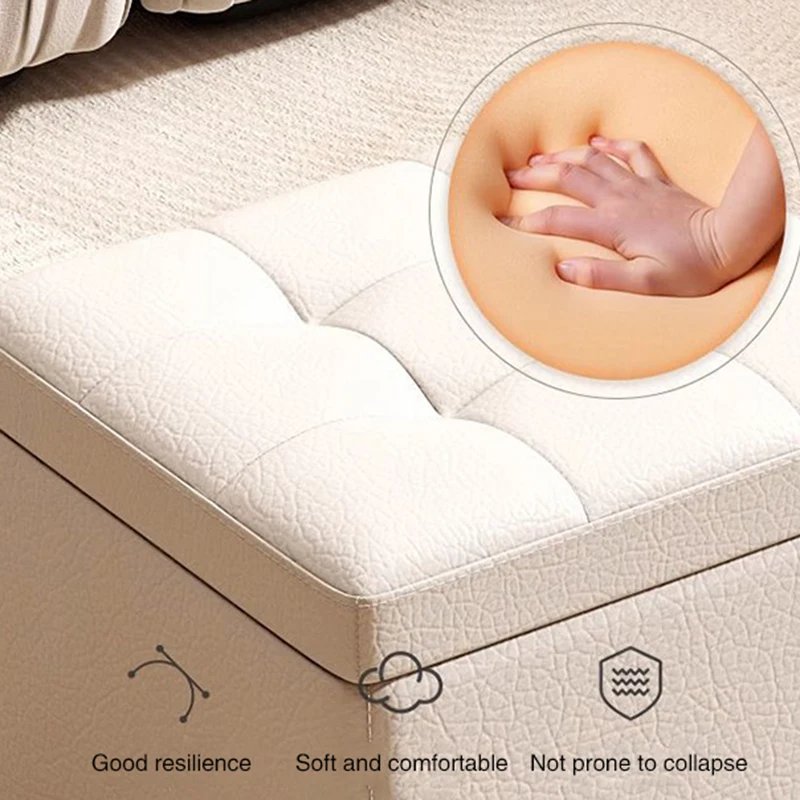 Home Door Shoe Stool,Large Capacity Storage Box,Long Wooden Stool Storage Box,Living Room Stool,Bathroom Footrest,Furniture - Image 5