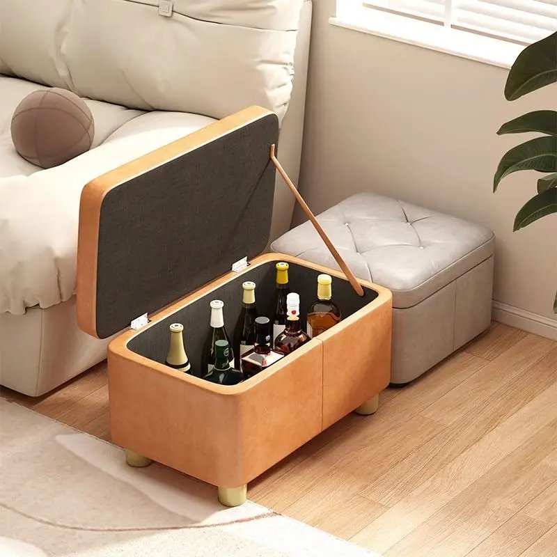 Home Door Shoe Stool,Large Capacity Storage Box,Long Wooden Stool Storage Box,Living Room Stool,Bathroom Footrest,Furniture - Image 2