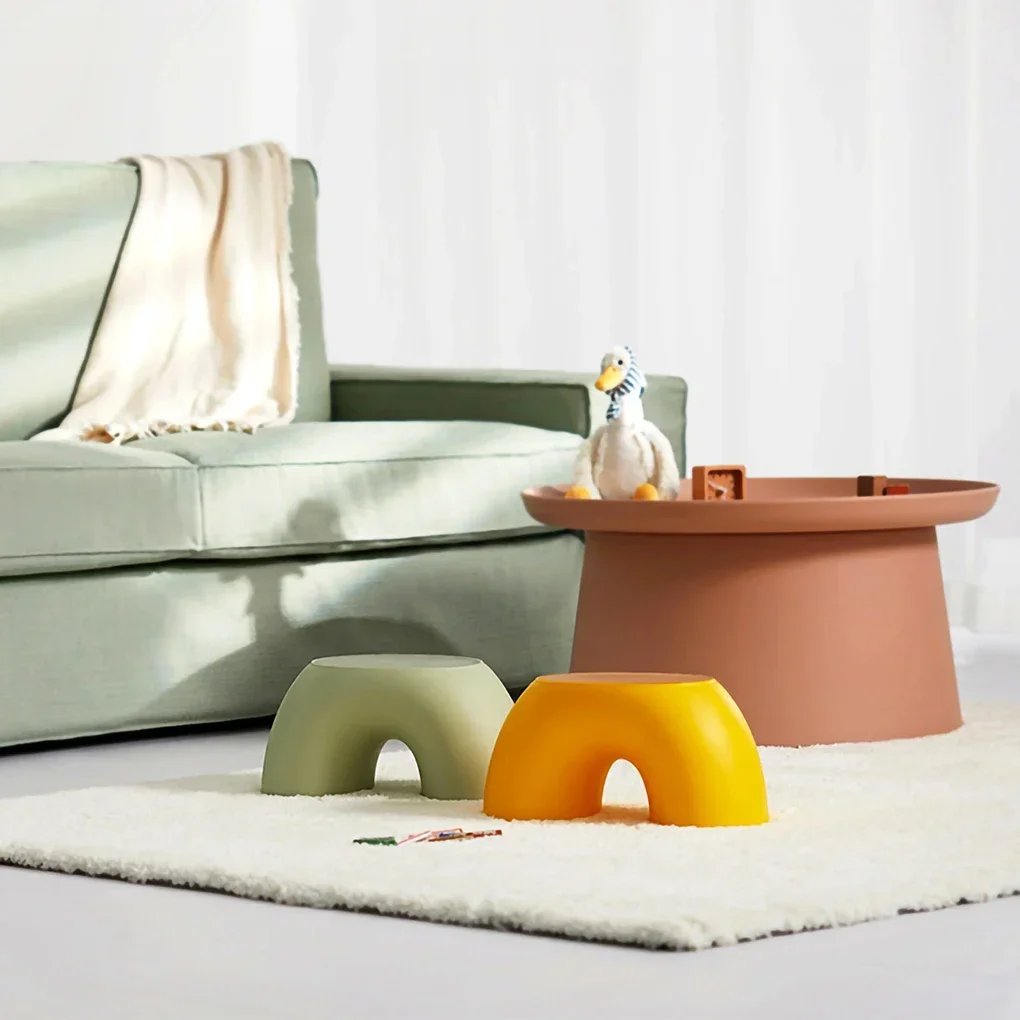 Stool Plastic Rainbow Shape Footstool Safety Kids Step Stool Seat For Living Room Indoor Furniture Children'S Stool Toy Stool Plastic Rainbow Shape Footstool Safety Kids Step Stool Seat For Living Room Indoor Furniture Children'S Stool Toy