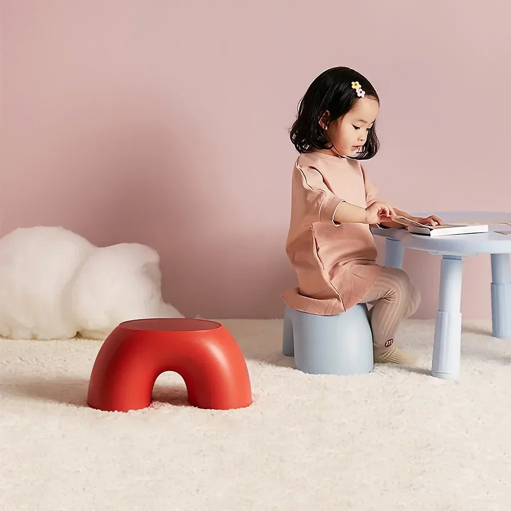 Stool Plastic Rainbow Shape Footstool Safety Kids Step Stool Seat For Living Room Indoor Furniture Children'S Stool Toy - Image 5