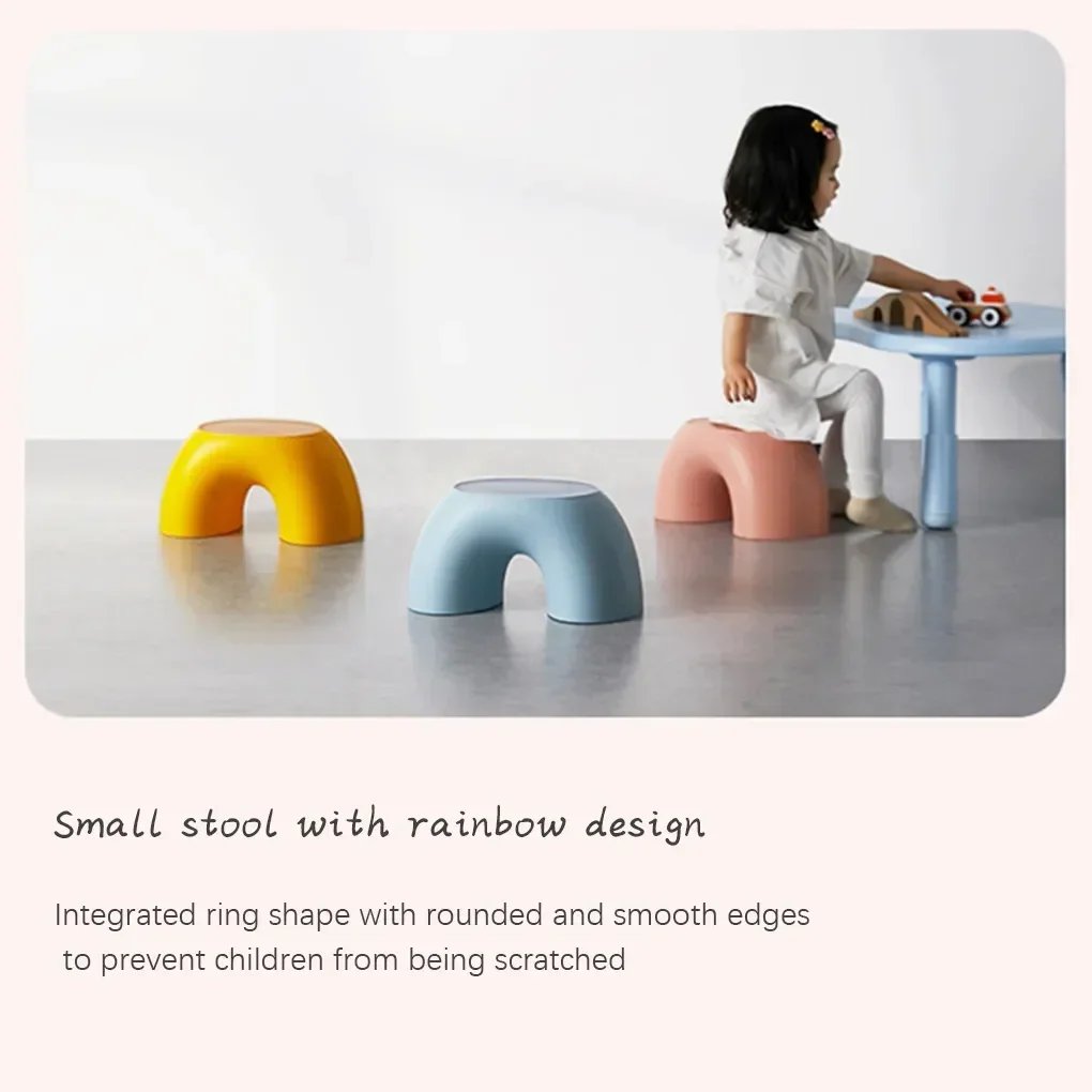 Stool Plastic Rainbow Shape Footstool Safety Kids Step Stool Seat For Living Room Indoor Furniture Children'S Stool Toy - Image 6