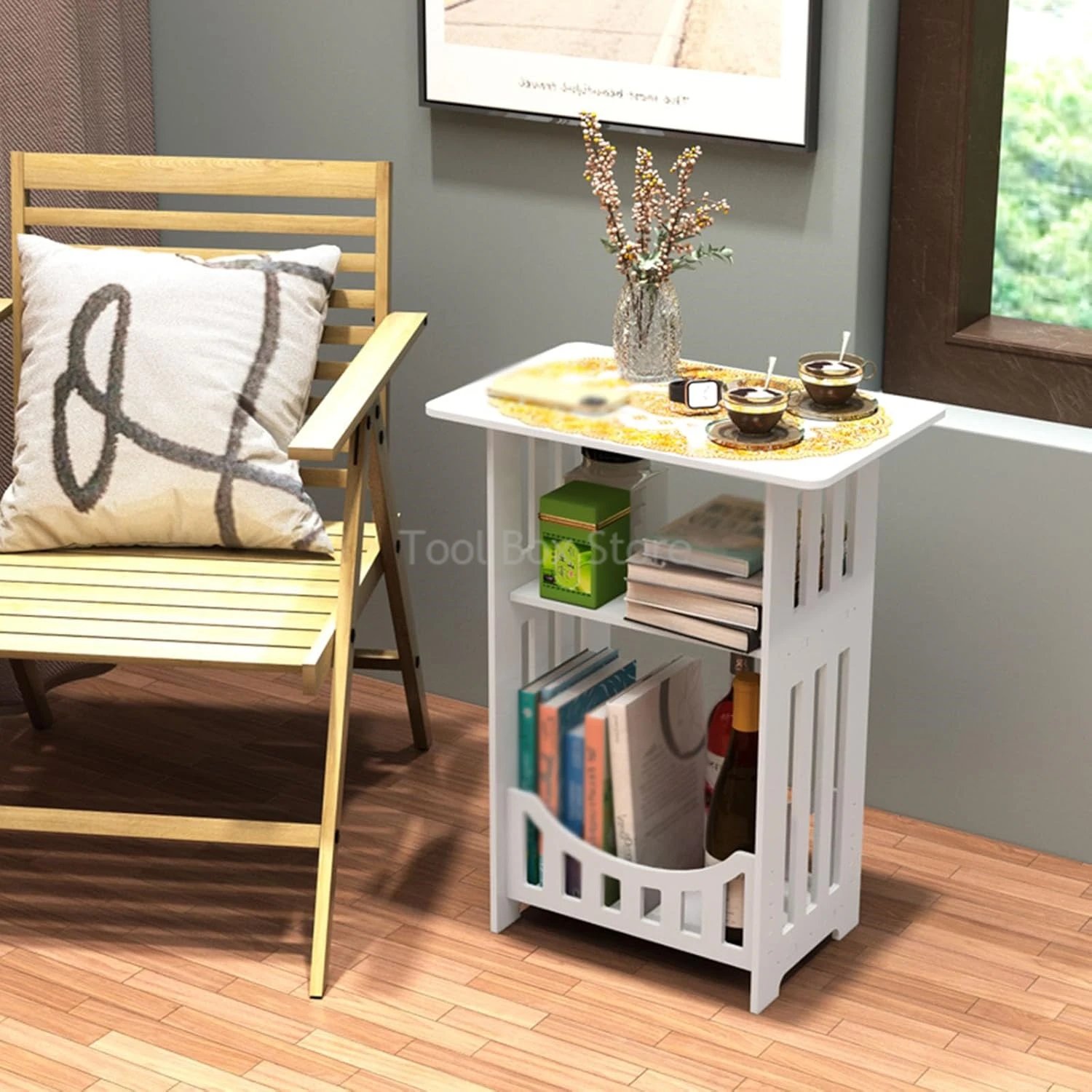 New Modern Nordic Style Wooden Storage Table Multipurpose Bedside Living Room Organizer Bedroom furniture Bed Bedside Table