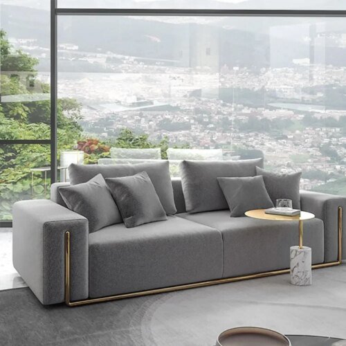 86" Linen Upholstered 3-Seater Sofa Couch for Living Room Apartment Lounge Modern 3 Seater Sofas Couches Chair home furniture