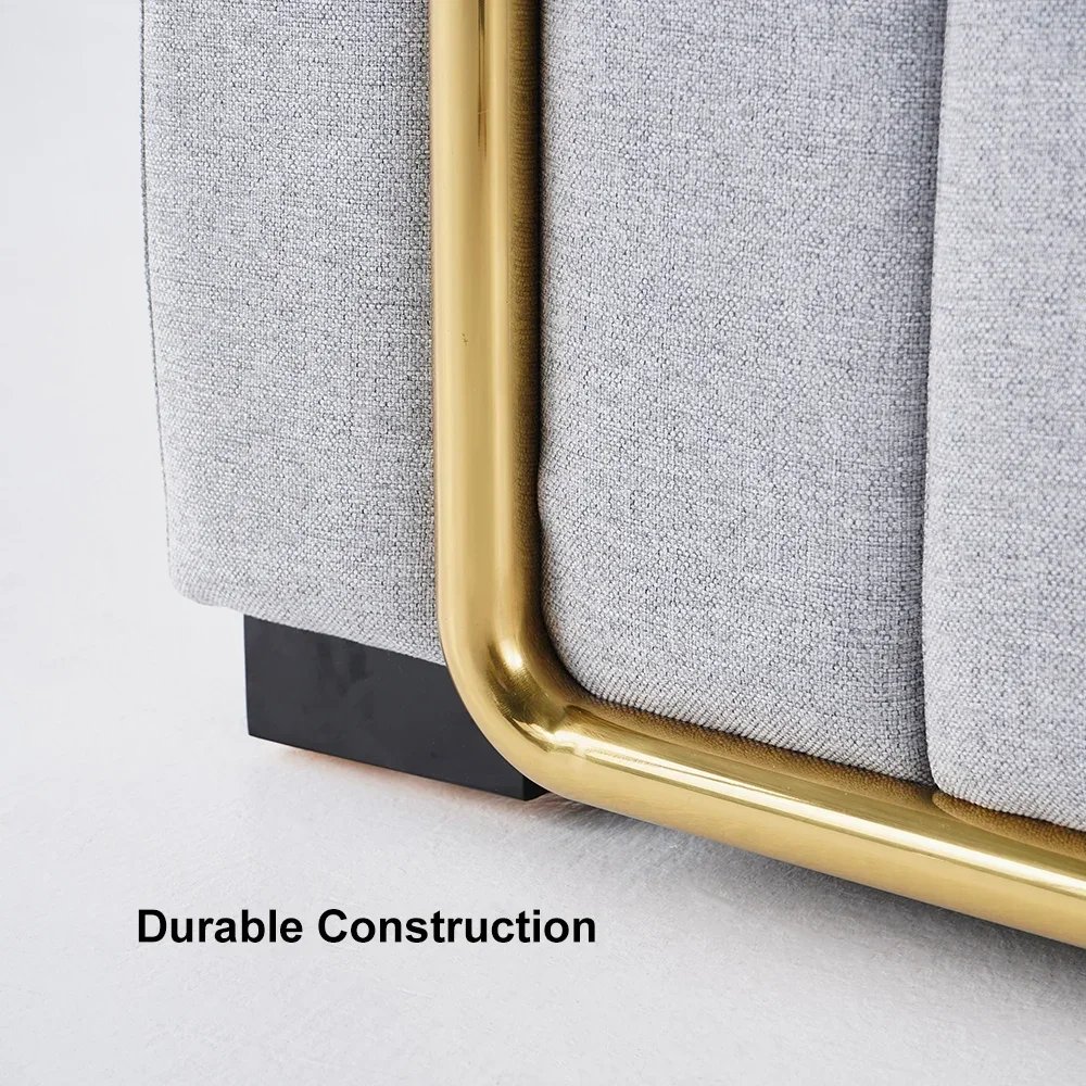 86" Linen Upholstered 3-Seater Sofa Couch for Living Room Apartment Lounge Modern 3 Seater Sofas Couches Chair home furniture - Image 5