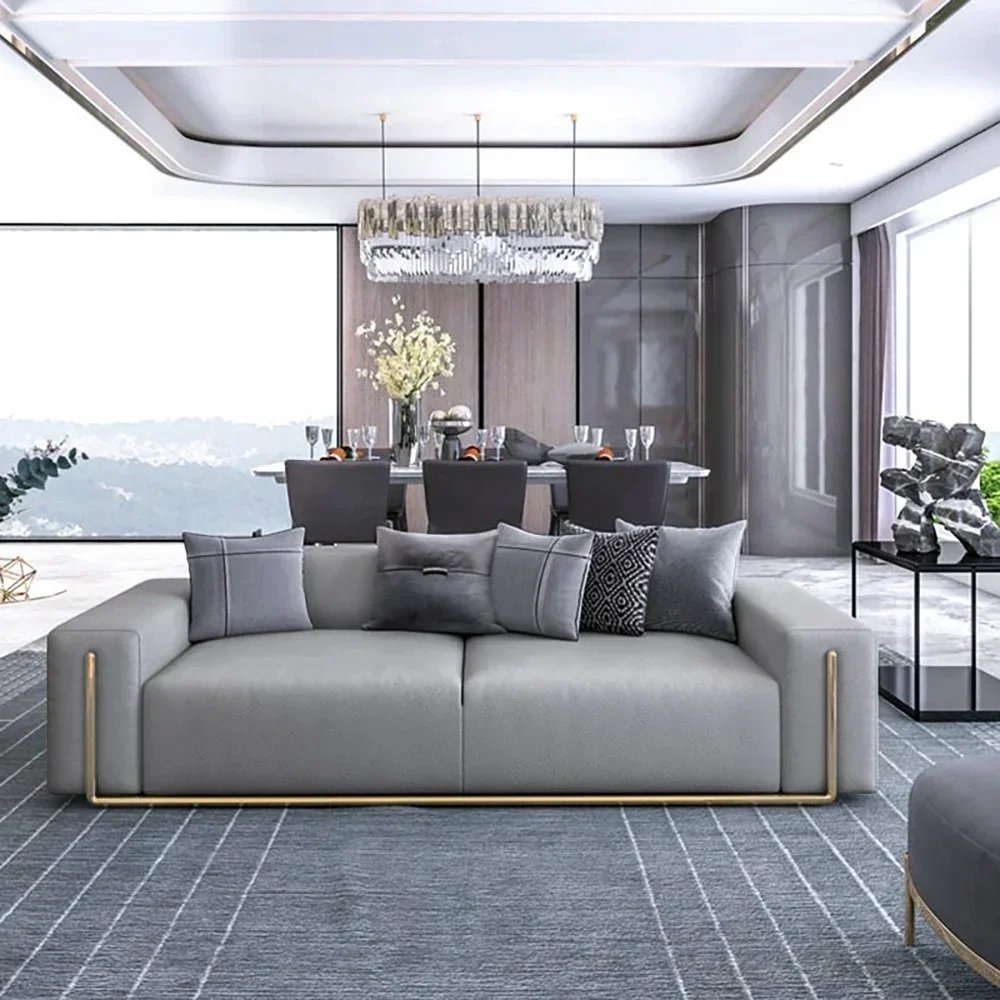 86" Linen Upholstered 3-Seater Sofa Couch for Living Room Apartment Lounge Modern 3 Seater Sofas Couches Chair home furniture - Image 2