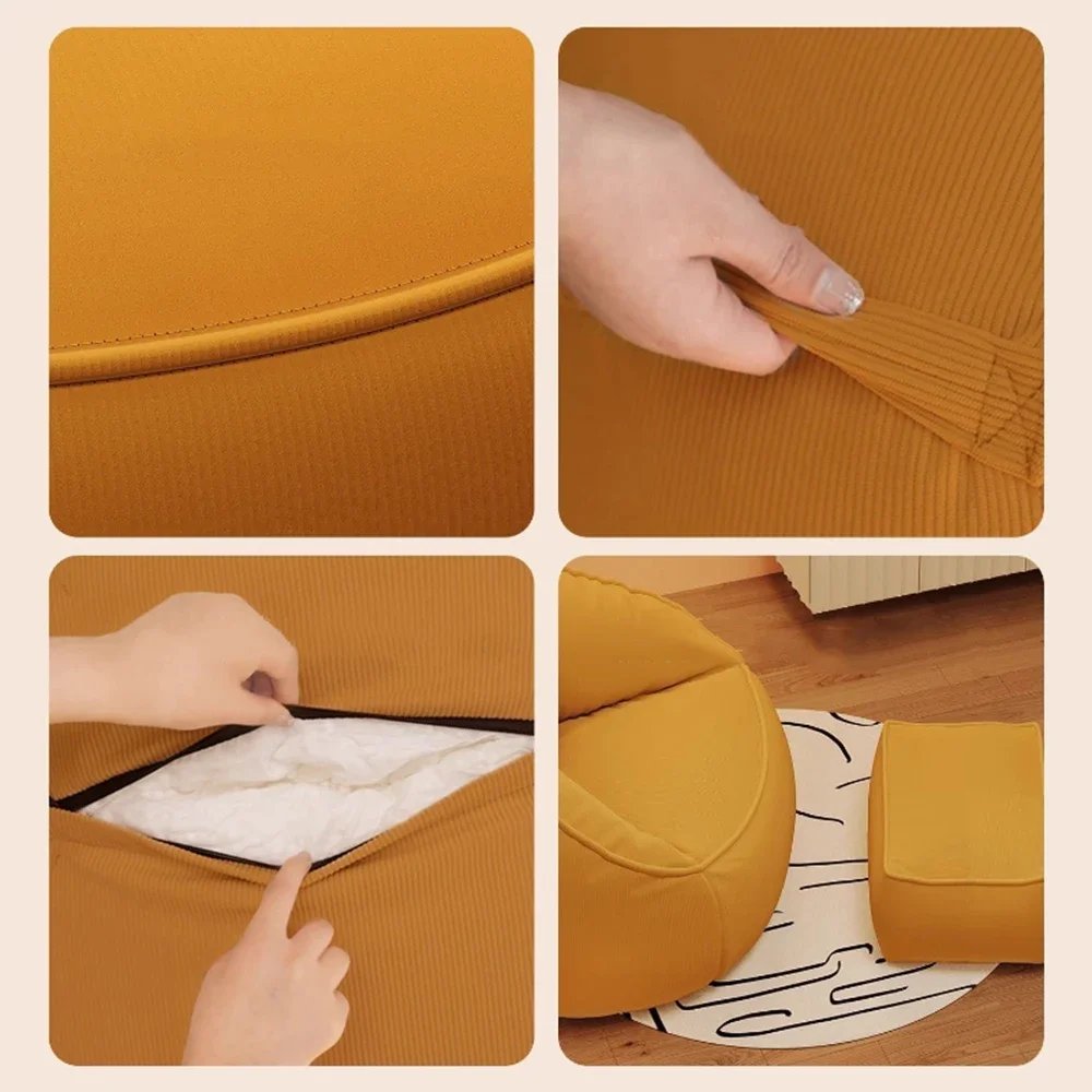 Single Lazy Bean Bag Sofa with Footrest Padding Included Comfortable Sofa Chair for Livingroom Balcony Home Furniture