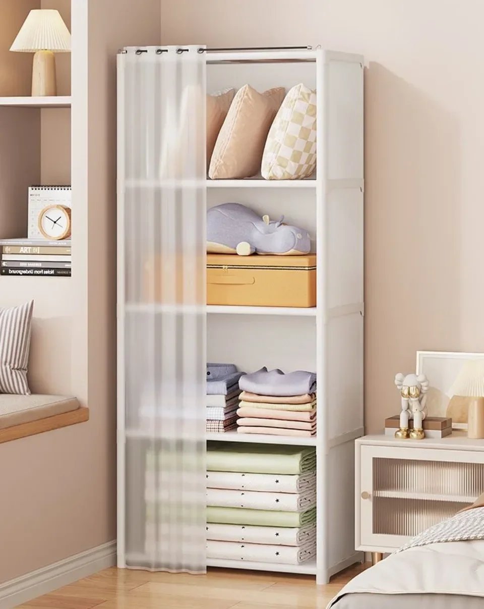 Dustproof Wardrobe Multipurpose Racks Reinforce Cloth Wardrobe Applicable To Household High Capacity Furniture Closet Cabinet