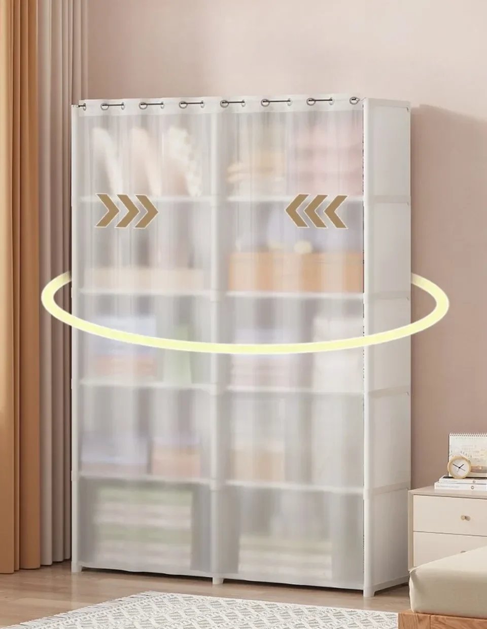 Dustproof Wardrobe Multipurpose Racks Reinforce Cloth Wardrobe Applicable To Household High Capacity Furniture Closet Cabinet
