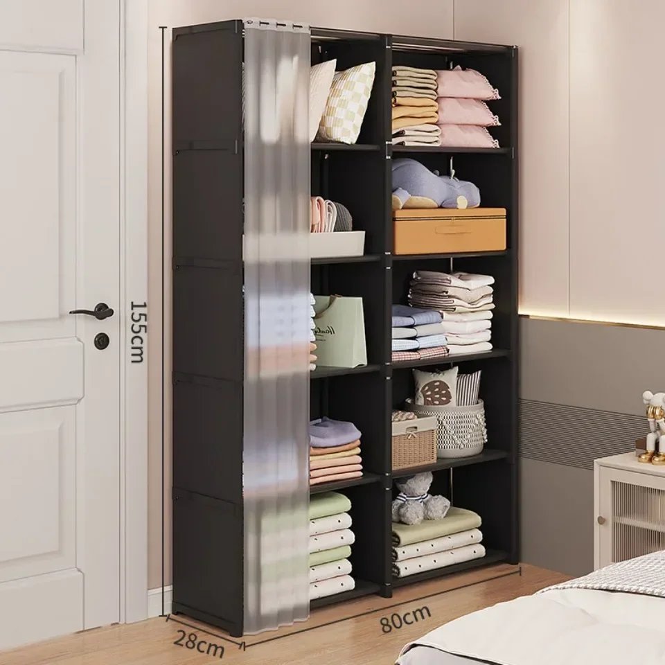 Dustproof Wardrobe Multipurpose Racks Reinforce Cloth Wardrobe Applicable To Household High Capacity Furniture Closet Cabinet