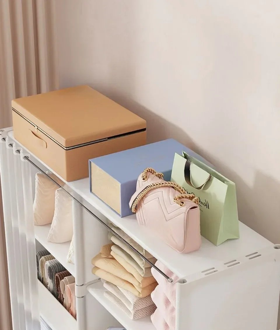 Dustproof Wardrobe Multipurpose Racks Reinforce Cloth Wardrobe Applicable To Household High Capacity Furniture Closet Cabinet