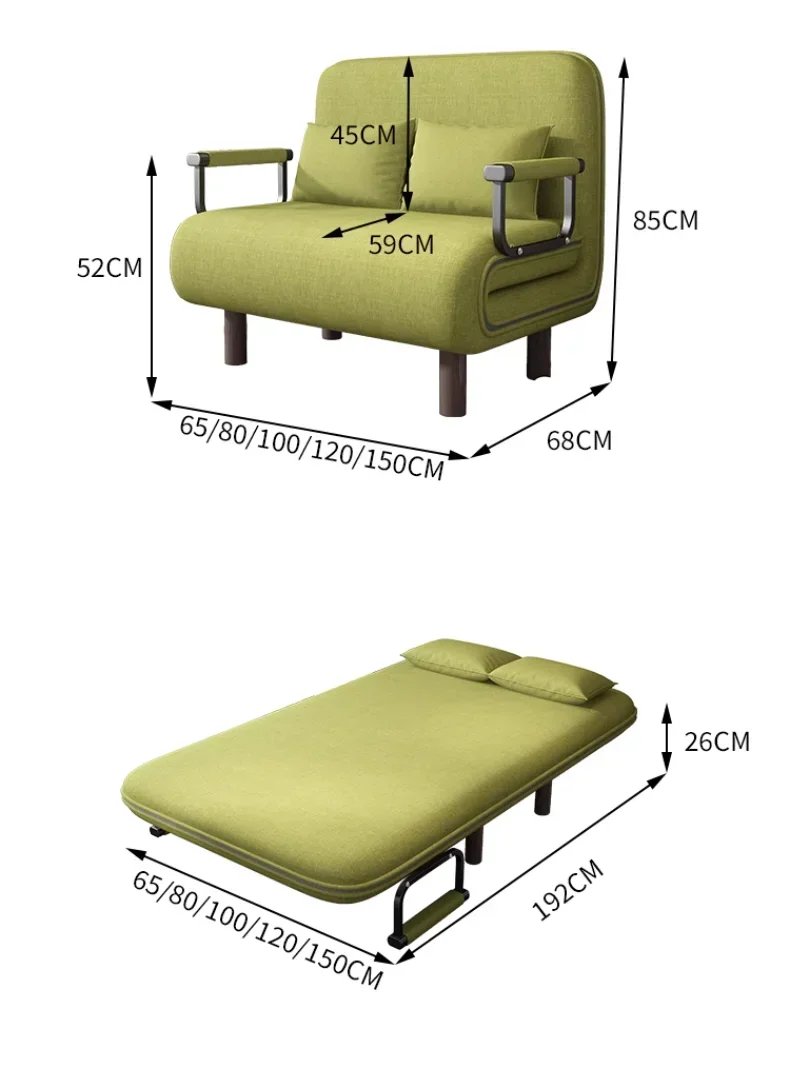 Home Furniture Modern Simple Foldable Sofa Bed New Multi-functional Internet Celebrity Living Room Double Push Retractable Sofa
