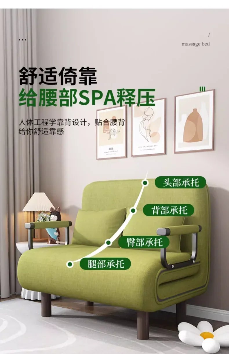 Home Furniture Modern Simple Foldable Sofa Bed New Multi-functional Internet Celebrity Living Room Double Push Retractable Sofa