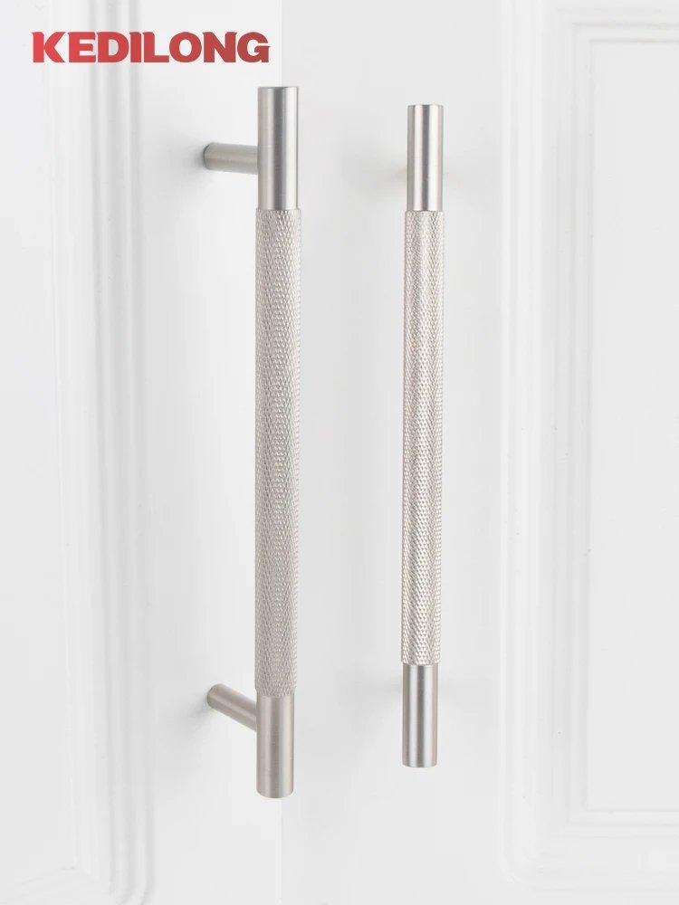 KEDLO European luxury Solid brass embossed gold 500mm long handle American retro antique drawer T-handle cabinet nickel handle