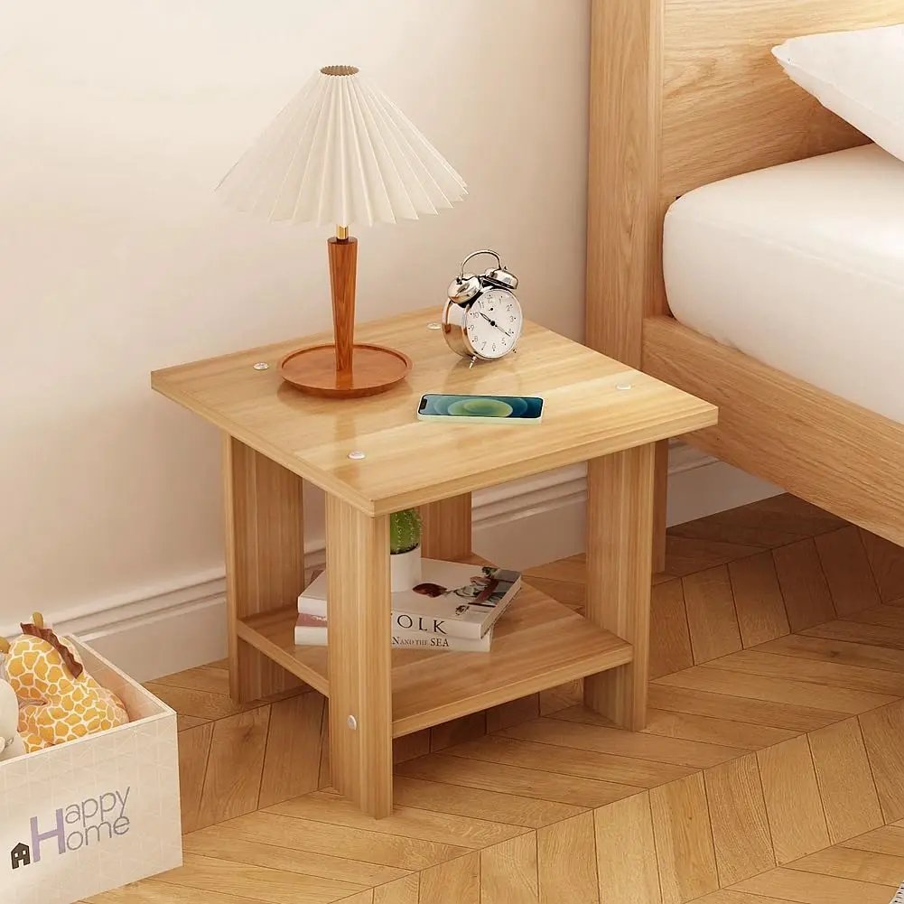 Simple Bedside table Solid Wood Nightstands Double-Layer Night table Living Room Sofa Side Table Modern Home Bedroom furniture Simple Bedside table Solid Wood Nightstands Double-Layer Night table Living Room Sofa Side Table Modern Home Bedroom furniture