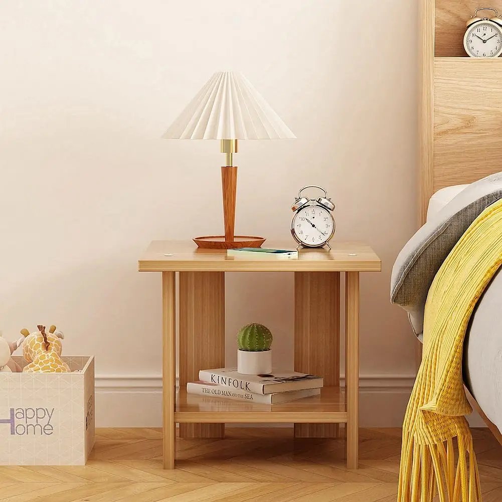 Simple Bedside table Solid Wood Nightstands Double-Layer Night table Living Room Sofa Side Table Modern Home Bedroom furniture Simple Bedside table Solid Wood Nightstands Double-Layer Night table Living Room Sofa Side Table Modern Home Bedroom furniture