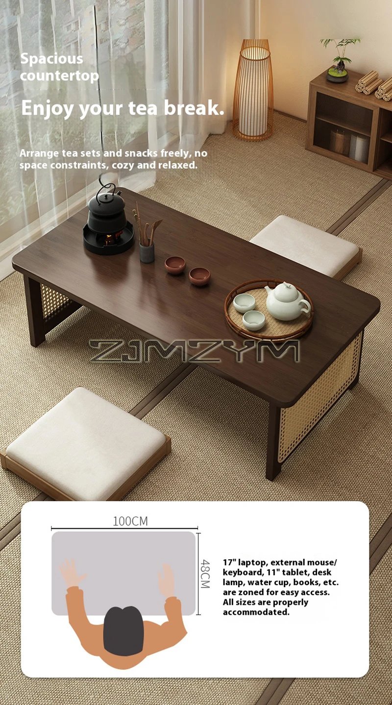 Window Tea Table Japanese Style Bay Low Table Bamboo Rattan Woven Coffee Table Foldable Storage Home Furniture Window Tea Table Japanese Style Bay Low Table Bamboo Rattan Woven Coffee Table Foldable Storage Home Furniture