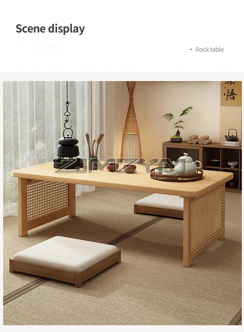 Window Tea Table Japanese Style Bay Low Table Bamboo Rattan Woven Coffee Table Foldable Storage Home Furniture Window Tea Table Japanese Style Bay Low Table Bamboo Rattan Woven Coffee Table Foldable Storage Home Furniture