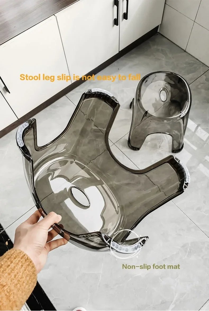 Anti Slip Stool, Transparent Small Stool, Acrylic Bathroom, Shower, Home, Living Room, Bathroom, Simple Modern Furniture