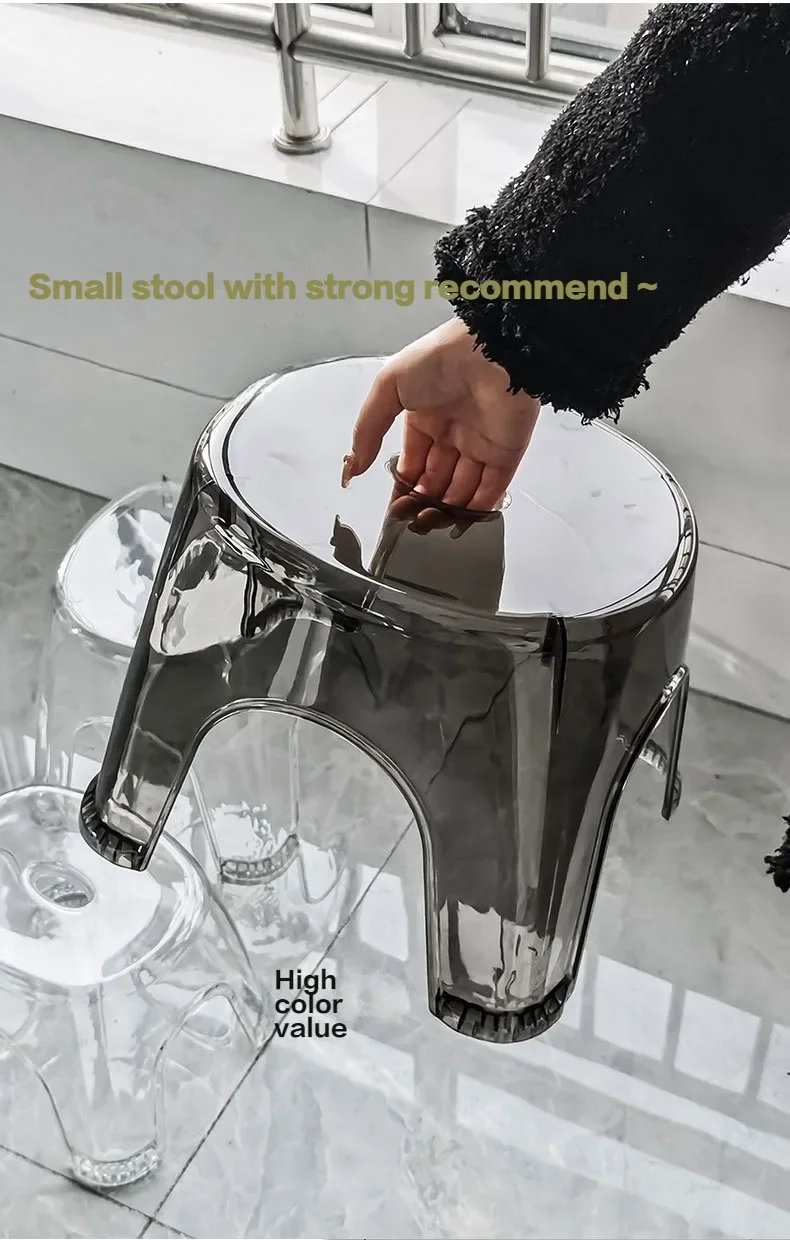 Anti Slip Stool, Transparent Small Stool, Acrylic Bathroom, Shower, Home, Living Room, Bathroom, Simple Modern Furniture