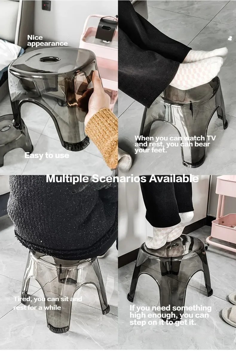 Anti Slip Stool, Transparent Small Stool, Acrylic Bathroom, Shower, Home, Living Room, Bathroom, Simple Modern Furniture