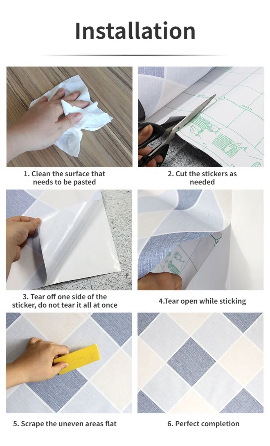 Kitchen Cabinet Self-adhesive Wallpaper Waterproof Oil-proof Thickened Desktop Door Furniture Wall Stickers Formaldehyde-free Kitchen Cabinet Self-adhesive Wallpaper Waterproof Oil-proof Thickened Desktop Door Furniture Wall Stickers Formaldehyde-free