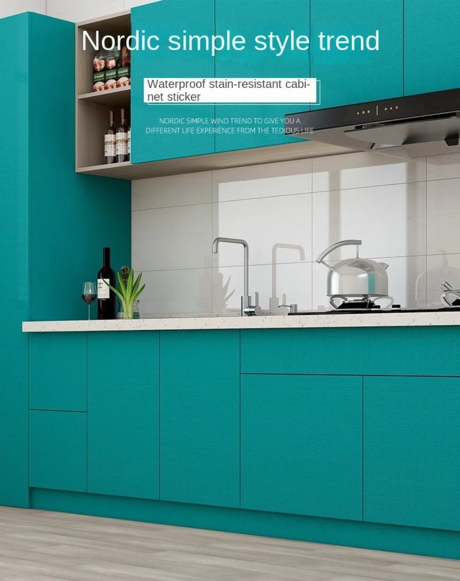 Kitchen Cabinet Self-adhesive Wallpaper Waterproof Oil-proof Thickened Desktop Door Furniture Wall Stickers Formaldehyde-free
