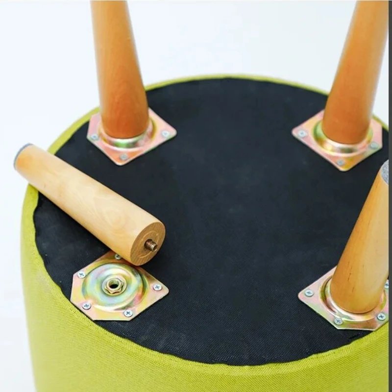 Small Stool Removable Stackable Round Fabric Cotton Footrest Stools Solid Color Furniture Wooden Sofa Stools Household Chairs Small Stool Removable Stackable Round Fabric Cotton Footrest Stools Solid Color Furniture Wooden Sofa Stools Household Chairs