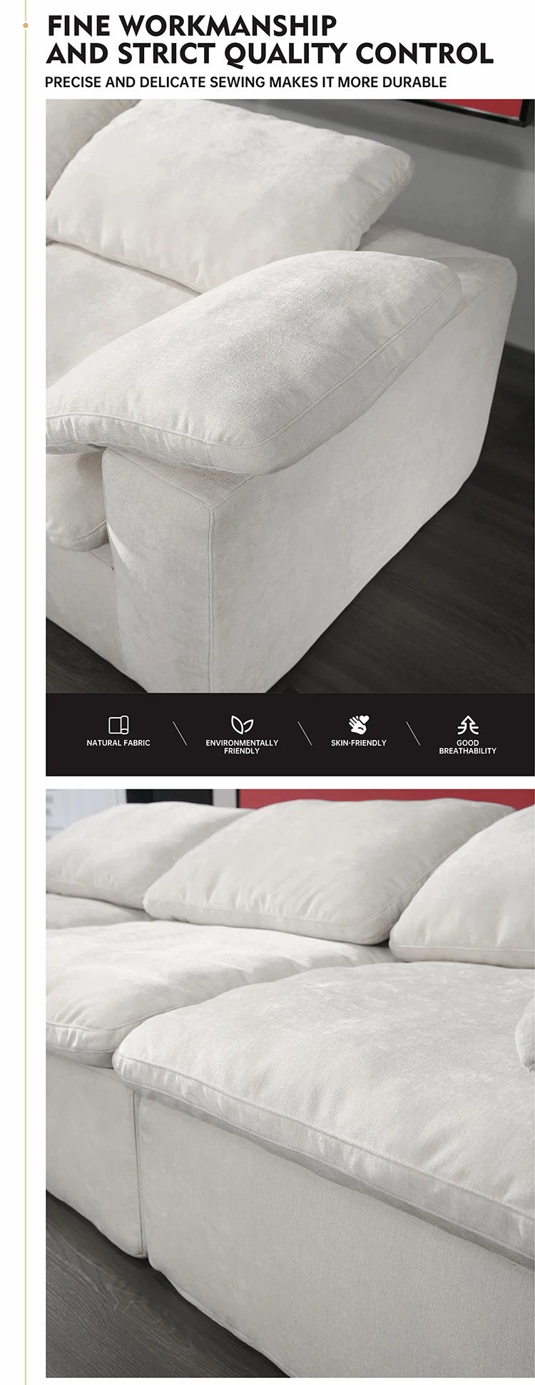 Italian Minimalist Luxury Home Furniture Sectional Modular Sofas for Living Room Compression Sofa In a Box High-end Cloud Couch