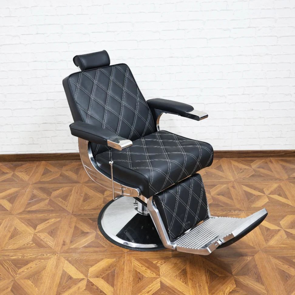 Barber Shop Barber Chair with Foot Pedal, 360° Rotatable, Hydraulic Lift, Black Chairs, Beauty Hair Salon Furniture Wholesale